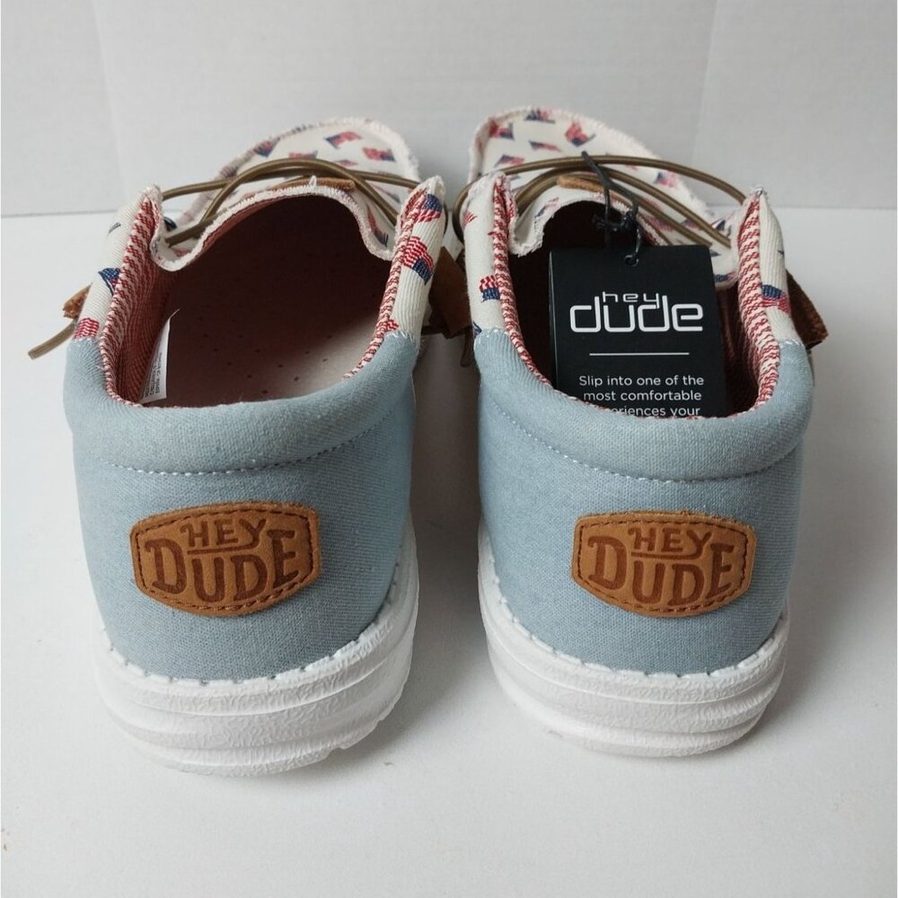 NWT Hey Dude Wally Americana Patriotic Slip On Sneaker Sz 11 - Picture 5 of 11